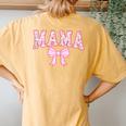 Mama Coquette Bow Retro Pink Aesthetic Mother's Day Mom Life Women's Oversized Comfort T-Shirt Back Print Mustard