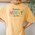 Promoted To Mommy Mama Est 2025 Soon To Be Mom Women's Oversized Comfort T-Shirt Back Print Mustard