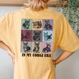 Retro In My Corgi Era Corgi Mom Dog Lover Women's Oversized Comfort T-Shirt Back Print Mustard