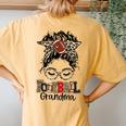 Leopard Messy Bun Grandma Life Football Grandma Women's Oversized Comfort T-Shirt Back Print Yam