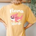 Nana Shark Mother's Day Grandma Women's Oversized Comfort T-Shirt Back Print Yam