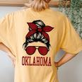 Oklahoma Girl Mom Messy Bun Hair Ok Us College Font Women's Oversized Comfort T-Shirt Back Print Yam