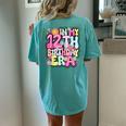 In My 12Th Birthday Era 12 Year Old Birthday Girls Groovy Women's Oversized Comfort T-Shirt Back Print Chalky Mint