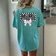 Cute Baseball Mimi Ballpark Coquette Bow Grandma Women's Oversized Comfort T-Shirt Back Print Chalky Mint