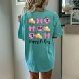 Happy Pi Day Coquette Bow Pie Numbers Math Teacher Science Women's Oversized Comfort T-Shirt Back Print Chalky Mint