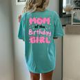 Mom And Dad Of The Birthday Girl Cat Family Party Decor Women's Oversized Comfort T-Shirt Back Print Chalky Mint