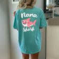 Nana Shark Mother's Day Grandma Women's Oversized Comfort T-Shirt Back Print Chalky Mint