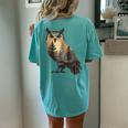 Owl Hunting Hiking Outdoor Camping Forest Owl Women's Oversized Comfort T-Shirt Back Print Chalky Mint