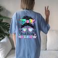 Bruh It's My 9Th Birthday 9 Year Old Birthday For Girl Women's Oversized Comfort T-Shirt Back Print Blue Jean