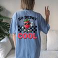 Groovy So Berry Cool Fruit Lover Strawberry Season For Boy Women's Oversized Comfort T-Shirt Back Print Blue Jean