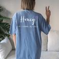 Honey Like A Grandma Only Cooler Mother's Day Women's Oversized Comfort T-Shirt Back Print Blue Jean