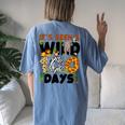 Its Been A Wild 100 Day Of School Animal Boys Girls Students Women's Oversized Comfort T-Shirt Back Print Blue Jean