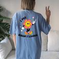 I Pee When I Laugh Embarrassing Adult Humor Offensive Women Women's Oversized Comfort T-Shirt Back Print Blue Jean
