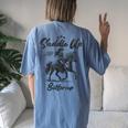 Saddle Up Buttercup Cowgirl Western Horse Riding Women's Oversized Comfort T-Shirt Back Print Blue Jean