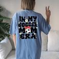 In My Soccer Mom Era Groovy Retro Soccer Mom Life Mother Day Women's Oversized Comfort T-Shirt Back Print Blue Jean