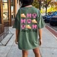 Happy Pi Day Coquette Bow Pie Numbers Math Teacher Science Women's Oversized Comfort T-Shirt Back Print Moss