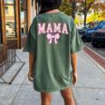 Mama Coquette Bow Retro Pink Aesthetic Mother's Day Mom Life Women's Oversized Comfort T-Shirt Back Print Moss