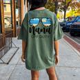 Nana Off Duty Sunglasses Palm Tree Beach Sunset Mother's Day Women's Oversized Comfort T-Shirt Back Print Moss