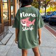 Nana Shark Mother's Day Grandma Women's Oversized Comfort T-Shirt Back Print Moss