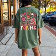 Therapy Team Physical Therapy Ot Valentine Fall Prevention Women's Oversized Comfort T-Shirt Back Print Moss
