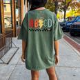 Rock Abcd Out Of School Kindergarten Teacher Appreciation Women's Oversized Comfort T-Shirt Back Print Moss