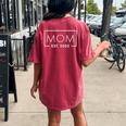 1St Time Mom Est 2025 New First Mommy 2025 Women's Oversized Comfort T-Shirt Back Print Crimson