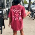 Birthday Girl Groovy Taylor First Name Personalized Heart Women's Oversized Comfort T-Shirt Back Print Crimson