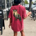 Owl Hunting Hiking Outdoor Camping Forest Owl Women's Oversized Comfort T-Shirt Back Print Crimson