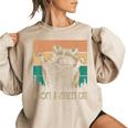Adopt a Street Cat Sweatshirt for Animal Lovers - Women's Oversized Sand