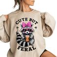 Cute Colorful Raccoon Sweatshirt for Women | Casual Fun Style Sand