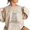 Cute But Feral Sarcastic Raccoon Small Women's Oversized Sweatshirt Sand