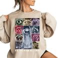 In My Feral Era Raccoon Animal Meme Racoons Team Trash Women's Oversized Sweatshirt Sand