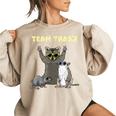 Fun Raccoon & Opossum Women's Sweatshirt | Team Trash Theme Sand
