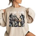 Let's Get Trashed Raccoon And Opossum Drinking Beer Women's Oversized Sweatshirt Sand