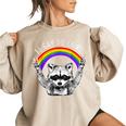 LGBTQ Pride Raccoon Sweatshirt - Rainbow Oversized Women's Top Sand
