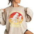 Get In Loser Raccoon Opossum Trash Panda Women's Oversized Sweatshirt Sand