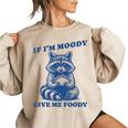 Moody Raccoon Meme Women's Oversized Sweatshirt - Fun & Cozy Sand