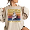 Pew Pew Madafakas Raccoon Vintage Women's Oversized Sweatshirt Sand