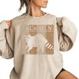 Raccoon Chemistry Elements Sweatshirt for Women - Oversized & Fun Sand