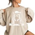 Raccoon Cowboy Western Shirt | Unisex Sweatshirt for Adults & Kids Sand