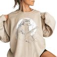 Raccoon Guitarist Women's Oversized Sweatshirt – Cozy Lunar Vibe Sand