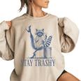 Raccoon Halloween Women's Oversized Sweatshirt - Fun & Playful Sand