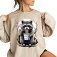 Raccoon Instant Noodle Cup Unisex Oversized Sweatshirt Sand