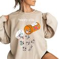 Raccoon Lover Sweatshirt - Oversized Women's Happy Vibes Tee Sand