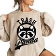 Raccoon Meme Oversized Women's Sweatshirt | Funny Trash Panda Design Sand