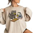 Raccoon & Opossum Pizza Party | Women's Oversized Sweatshirt Sand