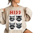 Raccoon Oversized Sweatshirt - Rock Band Concert Style for All Ages Sand
