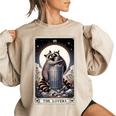 Raccoon Tarot 'The Lovers' Oversized Women's Sweatshirt Sand
