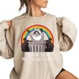Raccoon Trash Panda Women's Oversized Sweatshirt - Fun & Cozy Wear Sand