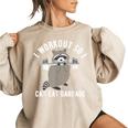 Raccoon Trash Panda Women's Oversized Sweatshirt - Fun Gym Wear Sand